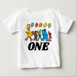 Sesame Street Pals | 1st  Birthday Balloons Baby T-Shirt<br><div class="desc">This adorable baby t-shirt features Elmo, Big Bird, and Cookie Monster from Sesame Street with colourful balloons and the word "ONE" prominently displayed. Perfect for celebrating a little one’s first birthday, this vibrant design adds charm and fun to a Sesame Street-themed party. It’s a delightful keepsake for a special milestone....</div>