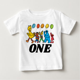 Sesame Street Pals   1st  Birthday Balloons Baby T-Shirt