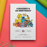 Sesame Street Pals 1st Birthday Invitation<br><div class="desc">Celebrate your little one’s milestone with this vibrant 1st birthday invitation featuring Elmo, Big Bird, and Cookie Monster from Sesame Street. Accented with colourful balloons and playful details, this cheerful design sets the tone for a fun-filled Sesame Street-themed party. Customisable with your event details, it’s the perfect way to invite...</div>