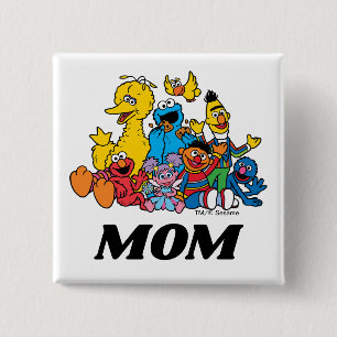 Sesame Street Pals 1st Birthday Mum 15 Cm Square Badge