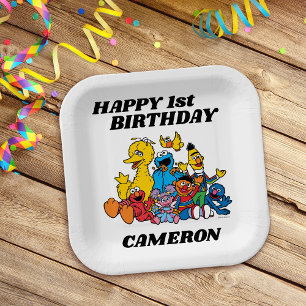 Sesame Street Pals 1st Birthday  Paper Plate