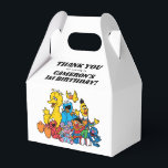 Sesame Street Pals 1st Birthday - Thank You Favour Box<br><div class="desc">These adorable favour boxes feature Elmo, Big Bird, and Cookie Monster from Sesame Street, surrounded by colourful balloons and cheerful accents, with the phrase "1st Birthday Thank You" prominently displayed. Perfect for filling with treats or small gifts, these vibrant boxes add a fun and festive touch to your Sesame Street-themed...</div>