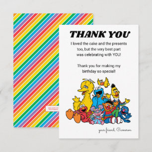 Sesame Street Pals 1st Birthday - Thank You Invitation