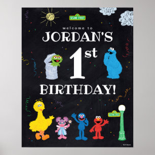 Sesame Street Pals   1st Birthday Welcome  Poster