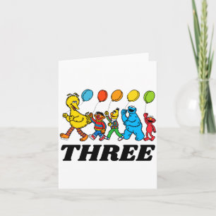 Sesame Street Pals 3rd Birthday Balloons Toddler  Card