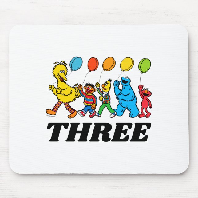 Sesame Street Pals 3rd Birthday Balloons Toddler  Mouse Pad (Front)