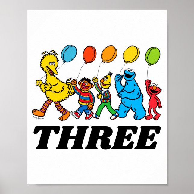 Sesame Street Pals 3rd Birthday Balloons Toddler  Poster (Front)