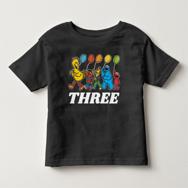 Sesame Street Pals | 3rd Birthday Balloons Toddler Toddler T-Shirt (Front)