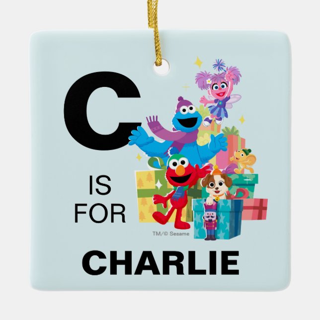 Sesame Street Pals and Presents Ceramic Ornament (Front)