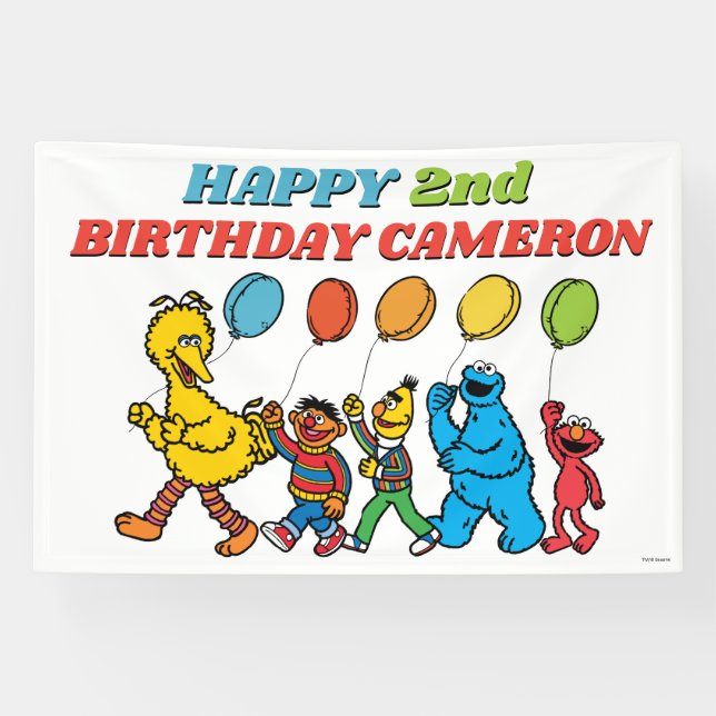 Sesame Street Pals Balloons Birthday Banner (Horizontal)