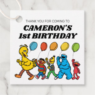 Sesame Street Pals Balloons Birthday Favour Tags