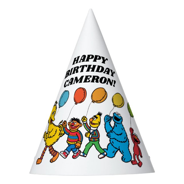 Sesame Street Pals Balloons Birthday  Party Hat (Front)