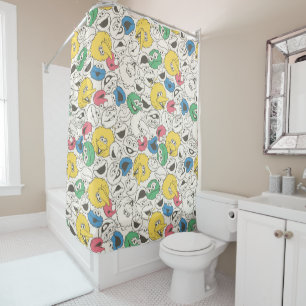 Sesame Street Pals   Big Head Vintage Pattern Shower Curtain