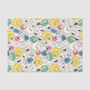 Sesame Street Pals   Big Head Vintage Pattern Tissue Paper