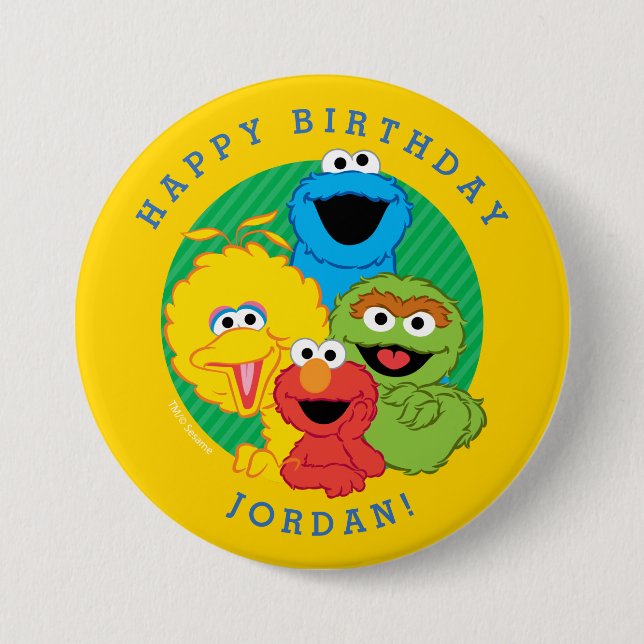 Sesame Street Pals Birthday 7.5 Cm Round Badge (Front)