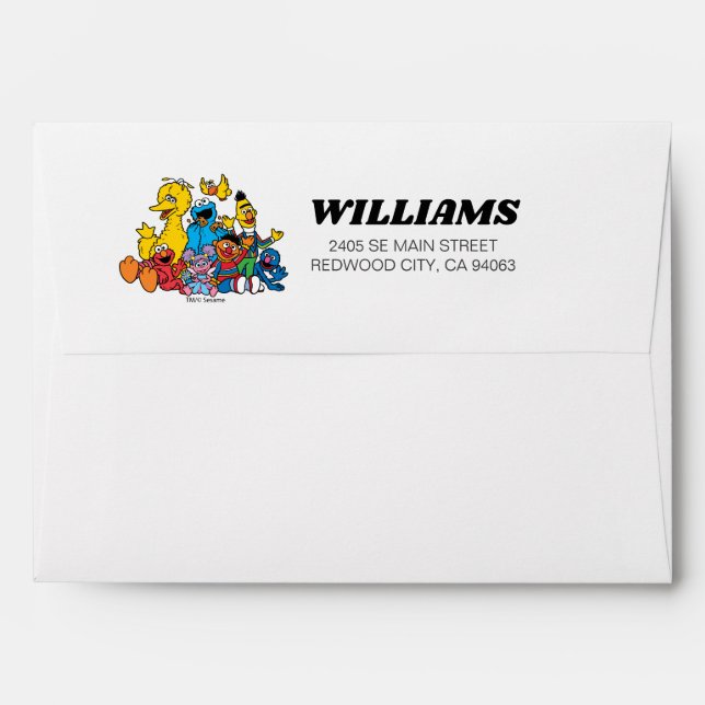 Sesame Street Pals Birthday Envelope (Back (Top Flap))