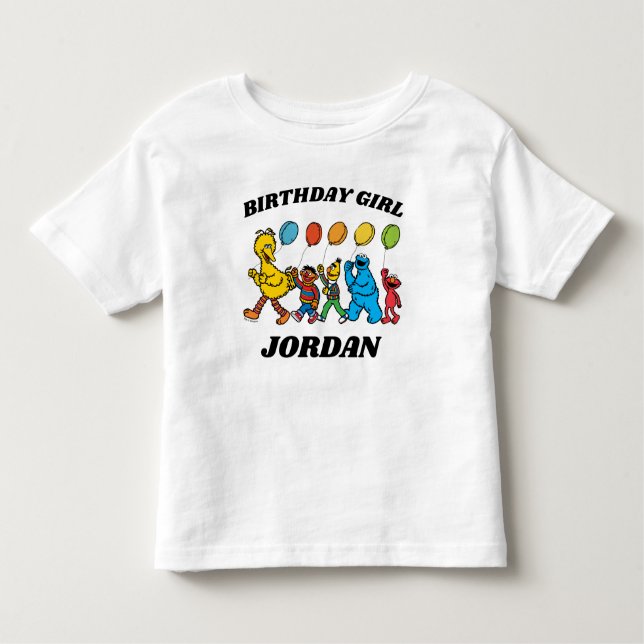 Sesame Street Pals | Birthday Girl Birthday Toddler T-Shirt (Front)
