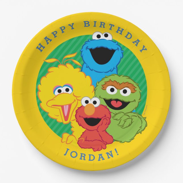 Sesame Street Pals Birthday Paper Plate (Front)