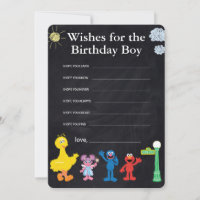 Sesame Street Pals Chalkboard Birthday Boy Wishes