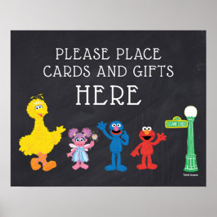 Sesame Street Pals Chalkboard   Cards & Gifts Poster