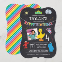 Sesame Street Pals Chalkboard Photo 4th Birthday