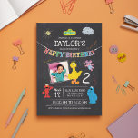 Sesame Street Pals Chalkboard Photo Birthday Invitation<br><div class="desc">Make your child’s birthday extra special with the Sesame Street Pals Chalkboard Photo Birthday Invitation. Featuring beloved characters like Elmo, Cookie Monster, Big Bird, and Abby Cadabby on a vibrant chalkboard-style background, this design includes space for a personalised photo. Perfect for setting the tone for a fun and colourful Sesame...</div>