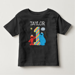 Sesame Street Pals Chalkboard Rainbow 1st Birthday Toddler T-Shirt