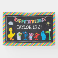 Sesame Street Pals Chalkboard Rainbow Birthday Ban