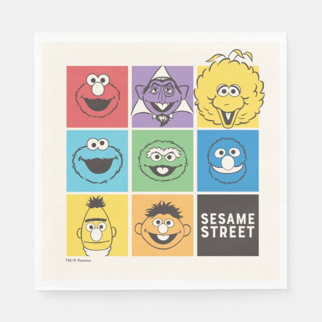 Sesame Street Pals | Colour Blocks Napkin (Front)