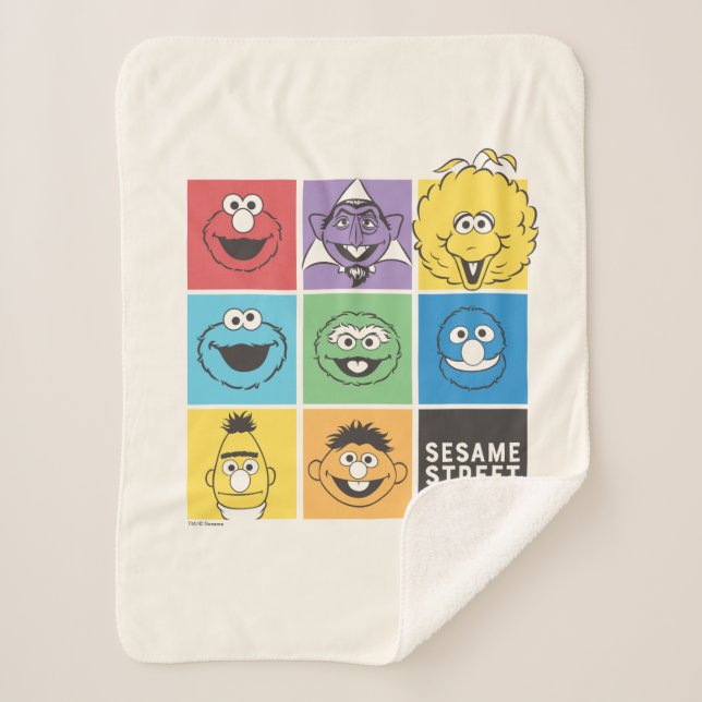 Sesame Street Pals | Colour Blocks Sherpa Blanket (Front)