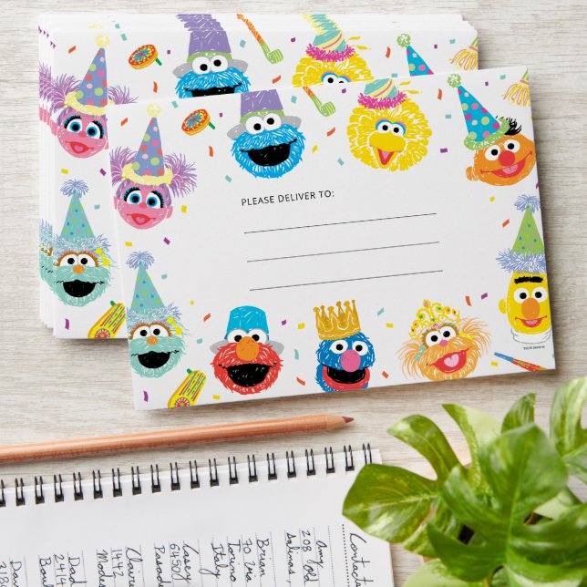 Sesame Street Pals Confetti Birthday Envelope (Stacked)