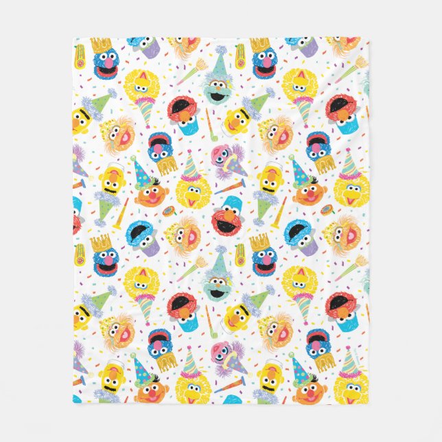 Sesame Street Pals Confetti Birthday Fleece Blanket (Front)