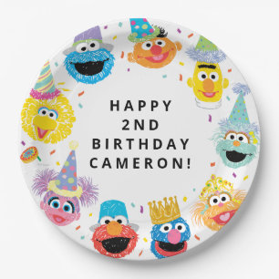 Sesame Street Pals Confetti Birthday Paper Plate