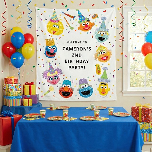 Sesame Street Pals Confetti Birthday Welcome Tapestry (Creator Uploaded)