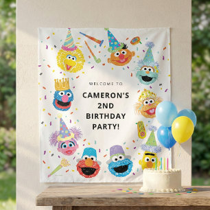 Sesame Street Pals Confetti Birthday Welcome Tapestry
