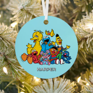 Sesame Street Pals Customised Name & Photo Metal Tree Decoration