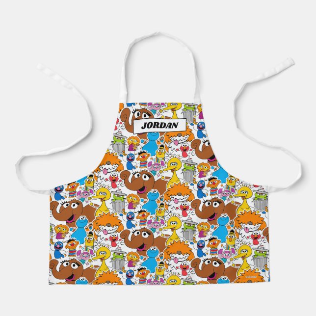 Sesame Street Pals Doodley Pattern Apron (Front)