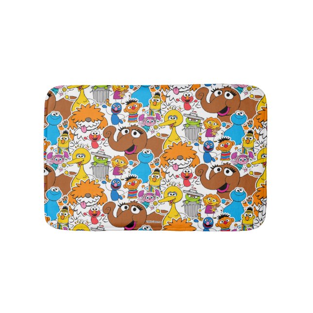 Sesame Street Pals Doodley Pattern Bath Mat (Front)