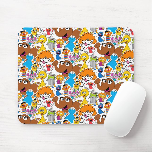 Sesame Street Pals Doodley Pattern Mouse Pad (With Mouse)