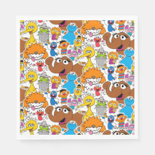 Sesame Street Pals Doodley Pattern Napkin