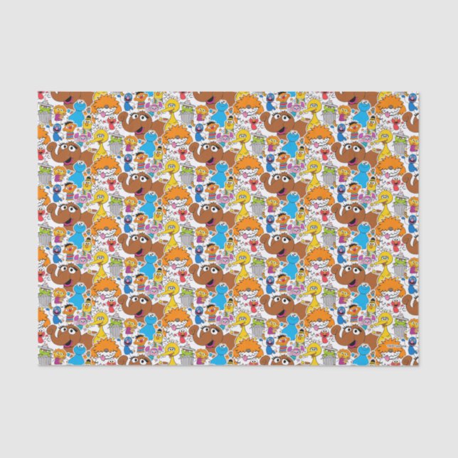 Sesame Street Pals Doodley Pattern Tissue Paper (Front)