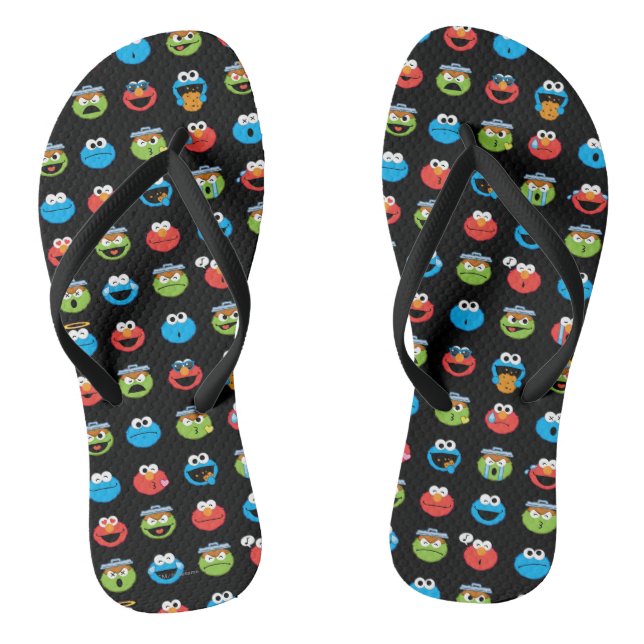 Sesame Street Pals Emoji Pattern Thongs (Footbed)
