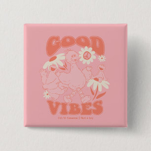 Sesame Street Pals Good Vibes 15 Cm Square Badge