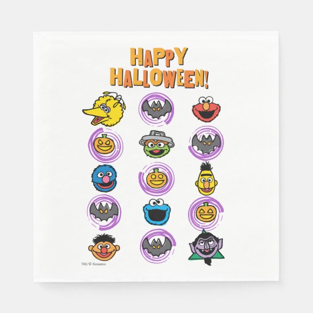Sesame Street Pals - Happy Halloween! Napkin (Front)