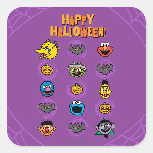Sesame Street Pals - Happy Halloween! Square Sticker (Front)