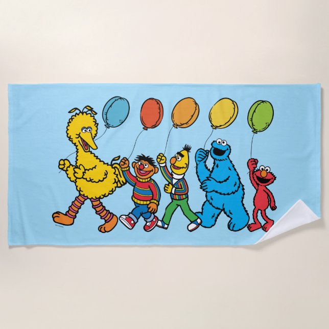 Sesame Street Pals | Party Balloons Beach Towel (Front)