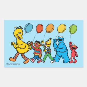 Sesame Street Pals   Party Balloons Rectangular Sticker