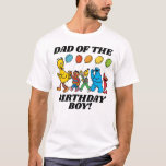 Sesame Street Pals | Party Balloons T-Shirt<br><div class="desc">This fun t-shirt features Elmo, Big Bird, and Cookie Monster from Sesame Street holding colourful balloons, along with the phrase "Dad of the Birthday Boy." Perfect for celebrating a special day, this vibrant design adds charm and whimsy to a Sesame Street-themed birthday party, making it a great outfit for the...</div>