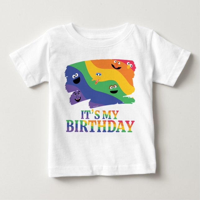 Sesame Street Pals Rainbow Birthday  Baby T-Shirt (Front)