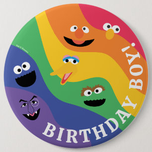 Sesame Street Pals Rainbow Birthday Boy 6 Cm Round Badge